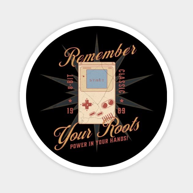 Remember Your Roots - Vintage Gamer Magnet by Smagnaferous